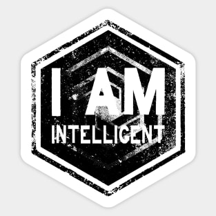 I AM Intelligent - Affirmation - Black Sticker